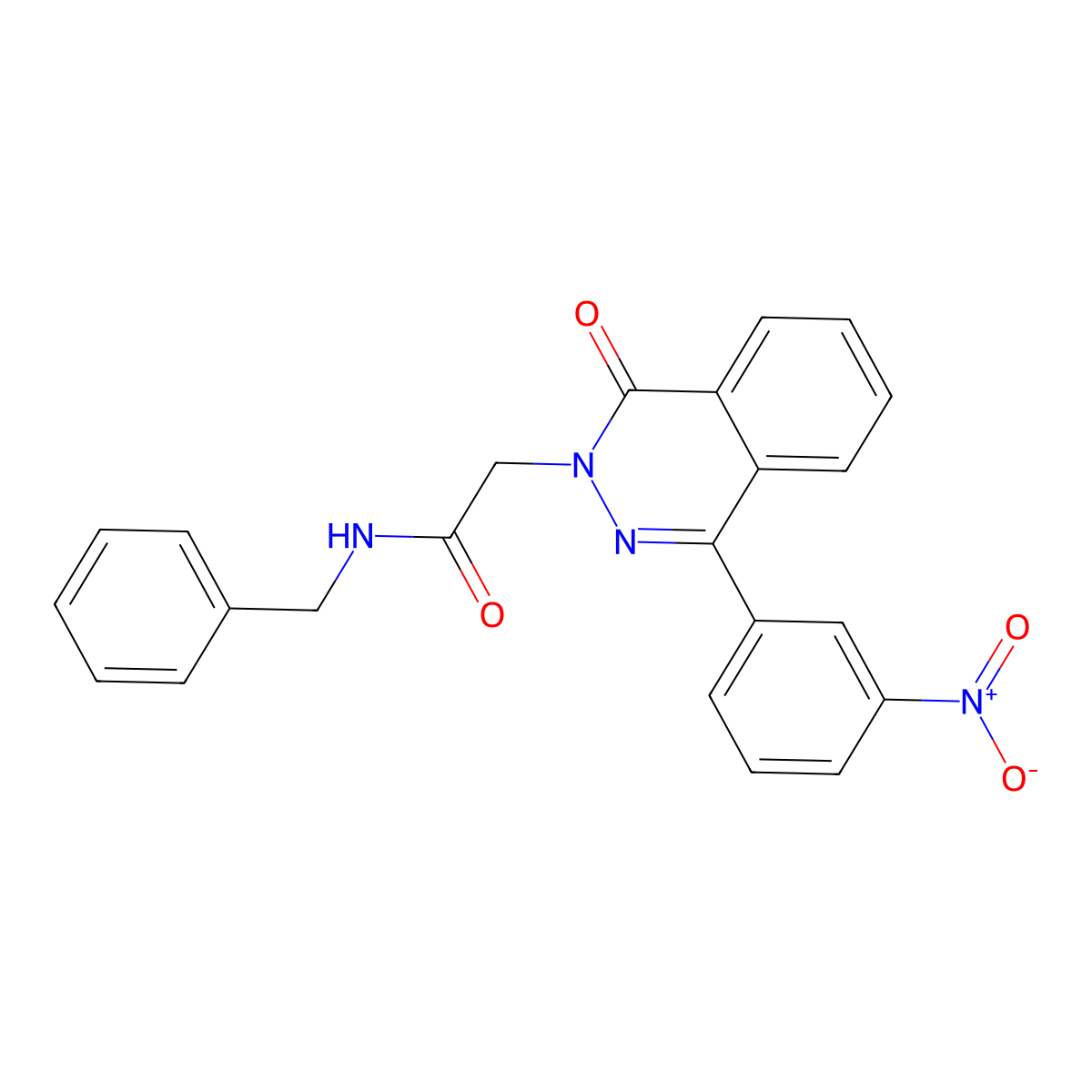 N-benzyl-2-[4-(3-nitrophenyl)-1-oxophthalazin-2-yl]acetamide molecular structure, CAS 702646-55-7