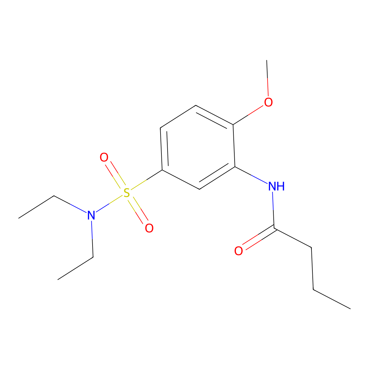 N-[5-(diethylsulfamoyl)-2-methoxyphenyl]butanamide molecular structure, CAS 702646-56-8