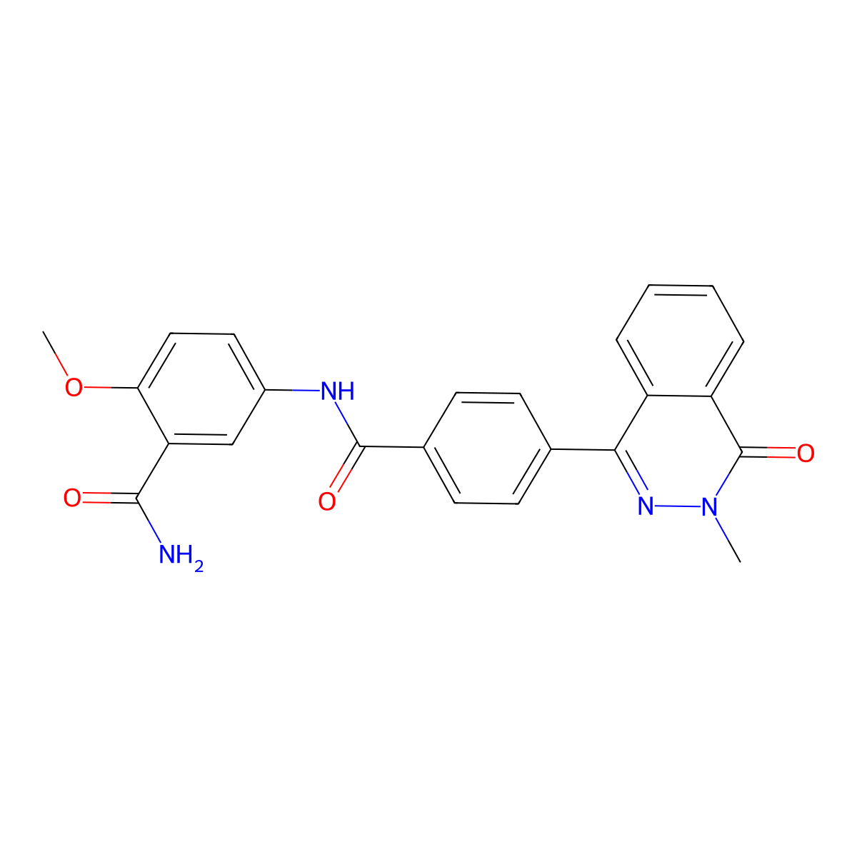 2-Methoxy-5-[[4-(3-methyl-4-oxophthalazin-1-yl)benzoyl]amino]benzamide molecular structure, CAS 702646-66-0