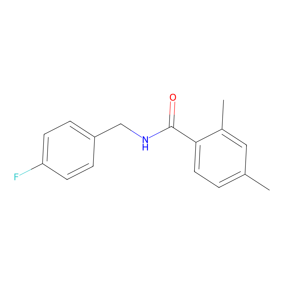 N-[(4-fluorophenyl)methyl]-2,4-dimethylbenzamide molecular structure, CAS 702646-68-2
