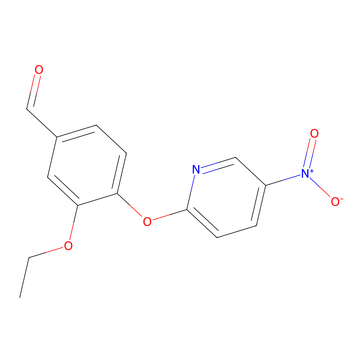 3-Ethoxy-4-((5-nitropyridin-2-yl)oxy)benzaldehyde molecular structure, CAS 702646-74-0