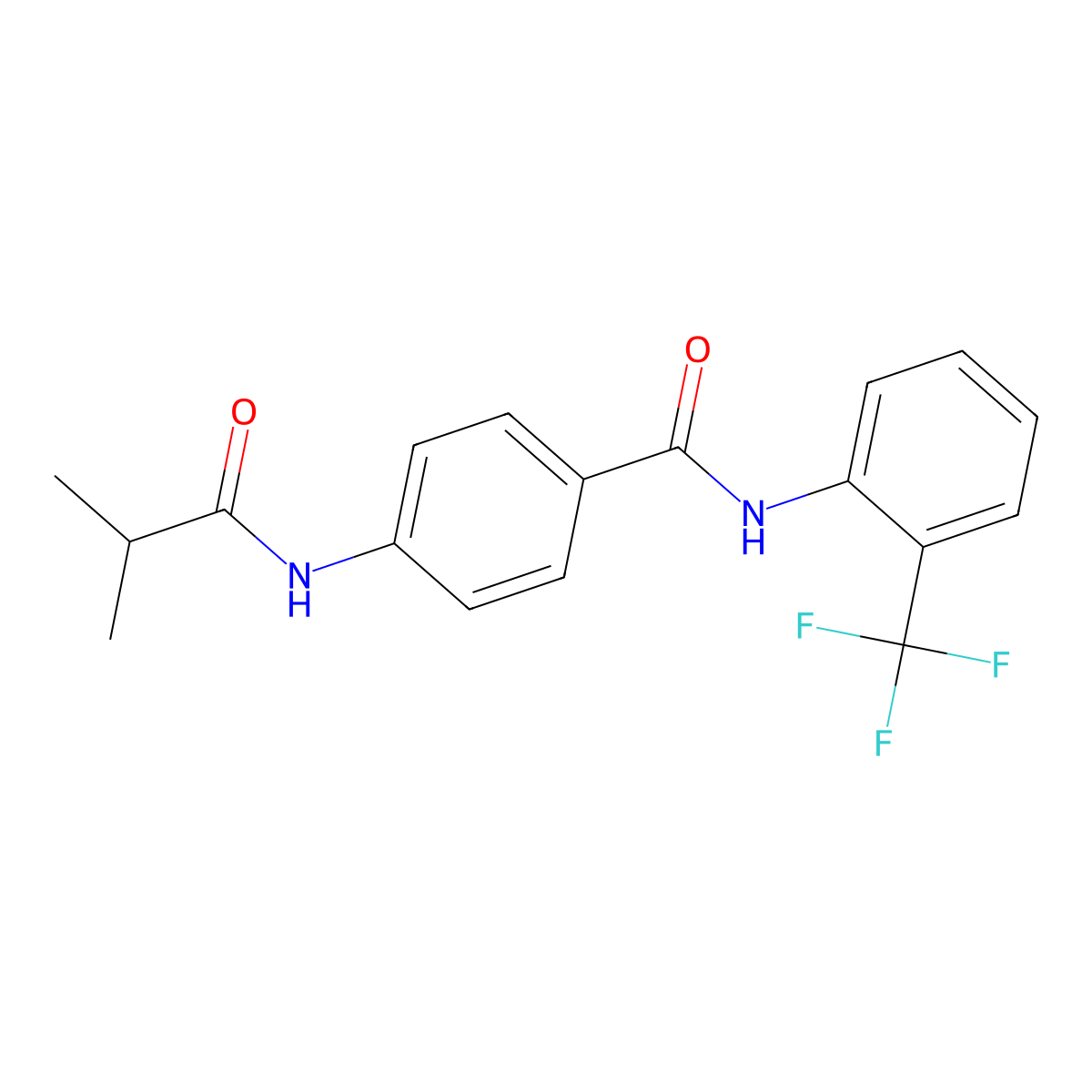 4-(isobutyrylamino)-N-[2-(trifluoromethyl)phenyl]benzamide molecular structure, CAS 702646-75-1