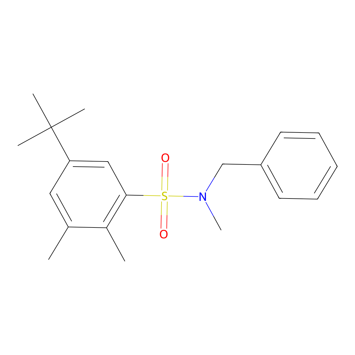 N-benzyl-5-tert-butyl-N,2,3-trimethylbenzenesulfonamide molecular structure, CAS 702646-76-2