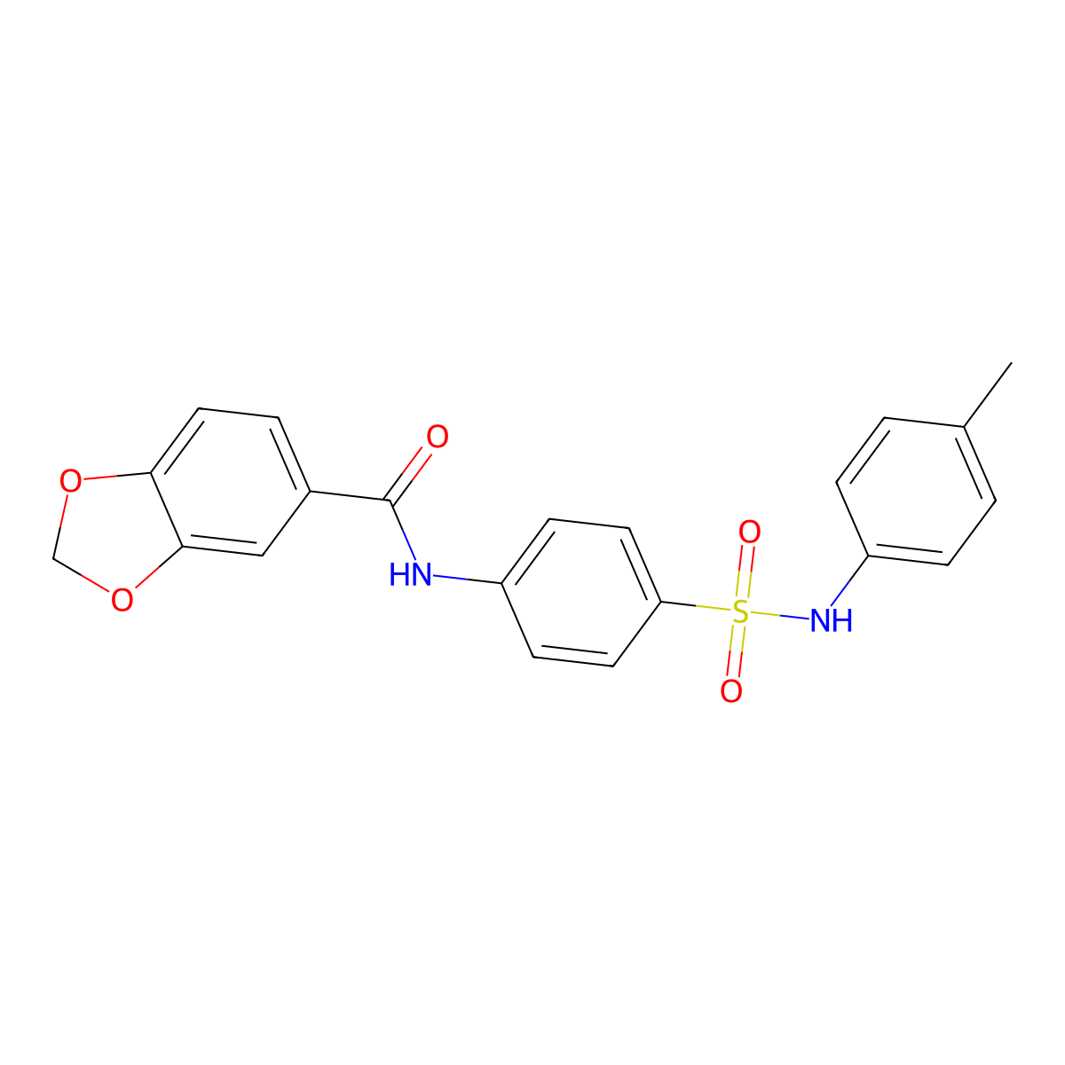 N-[4-[(4-methylphenyl)sulfamoyl]phenyl]-1,3-benzodioxole-5-carboxamide molecular structure, CAS 702646-81-9