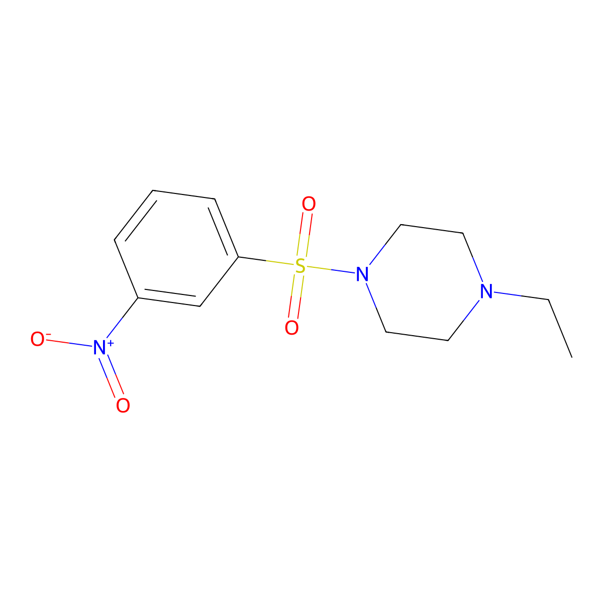 1-Ethyl-4-[(3-nitrophenyl)sulfonyl]piperazine molecular structure, CAS 702647-01-6
