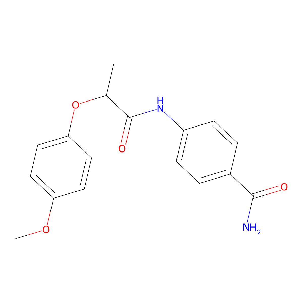 4-[2-(4-Methoxyphenoxy)propanoylamino]benzamide molecular structure, CAS 702647-10-7