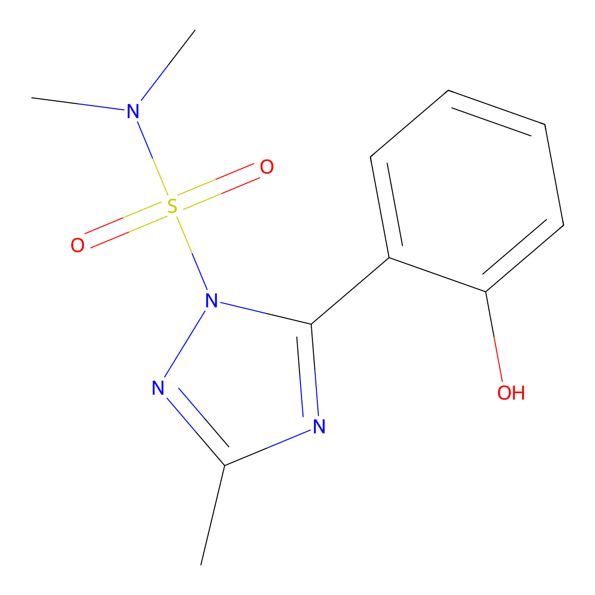 5-(2-hydroxyphenyl)-N,N,3-trimethyl-1H-1,2,4-triazole-1-sulfonamide molecular structure, CAS 702647-28-7