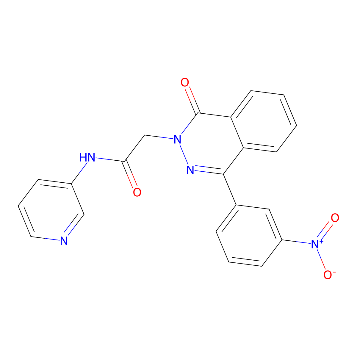 2-[4-(3-nitrophenyl)-1-oxophthalazin-2-yl]-N-pyridin-3-ylacetamide molecular structure, CAS 702647-29-8