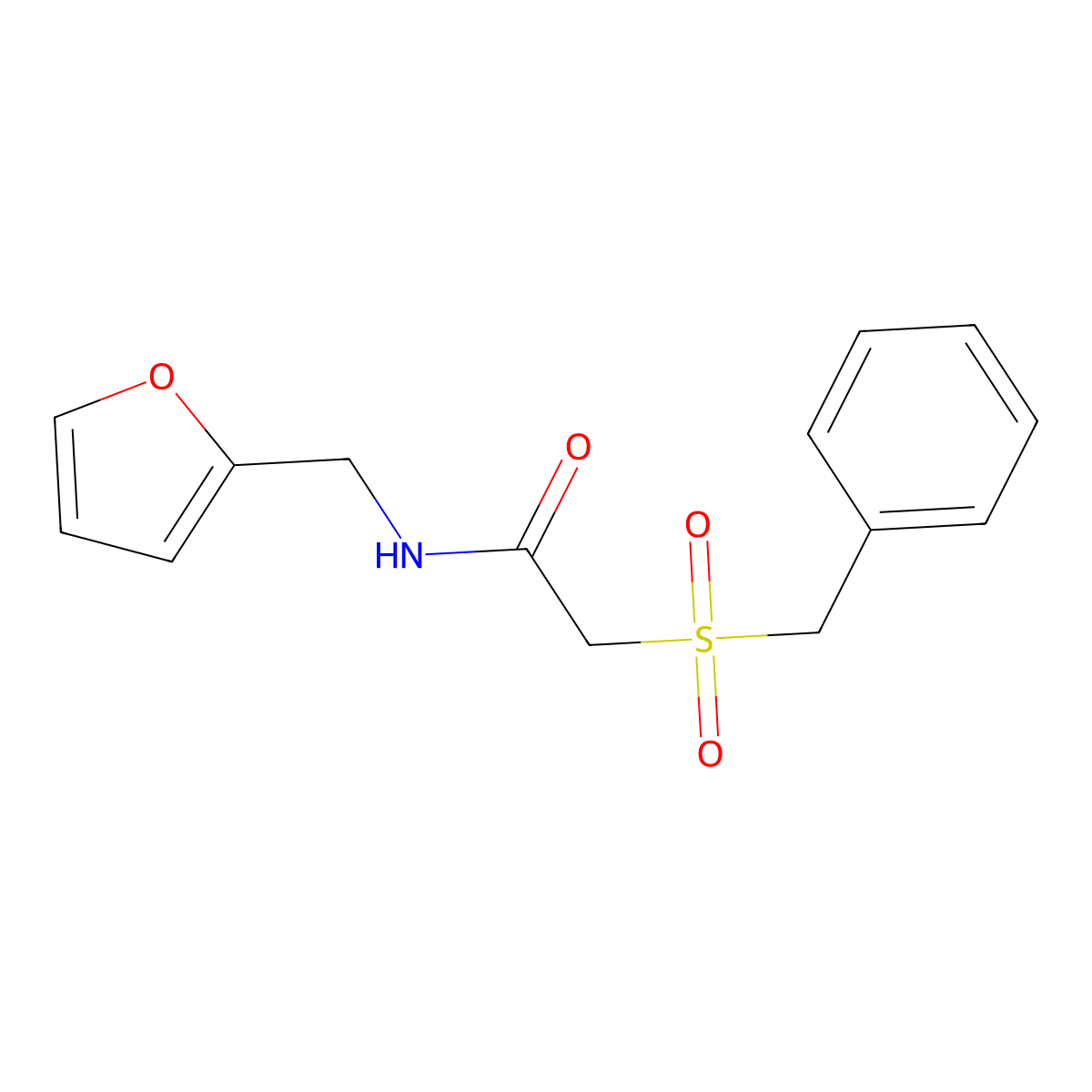 2-benzylsulfonyl-N-(furan-2-ylmethyl)acetamide molecular structure, CAS 702647-30-1