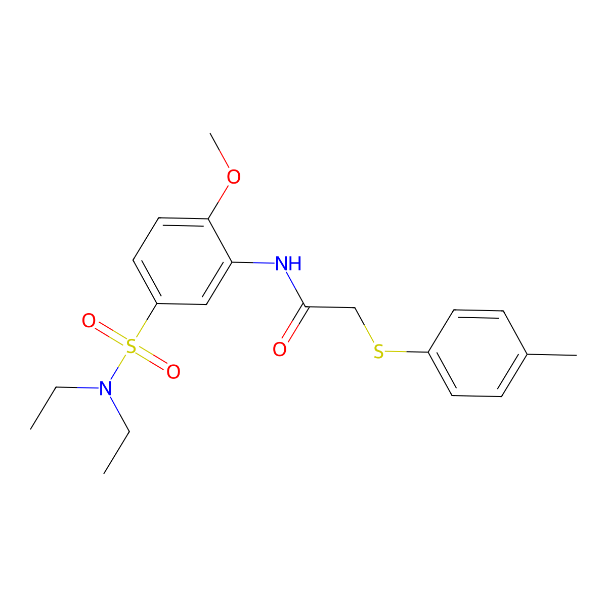 N-[5-(diethylsulfamoyl)-2-methoxyphenyl]-2-(4-methylphenyl)sulfanylacetamide molecular structure, CAS 702647-36-7