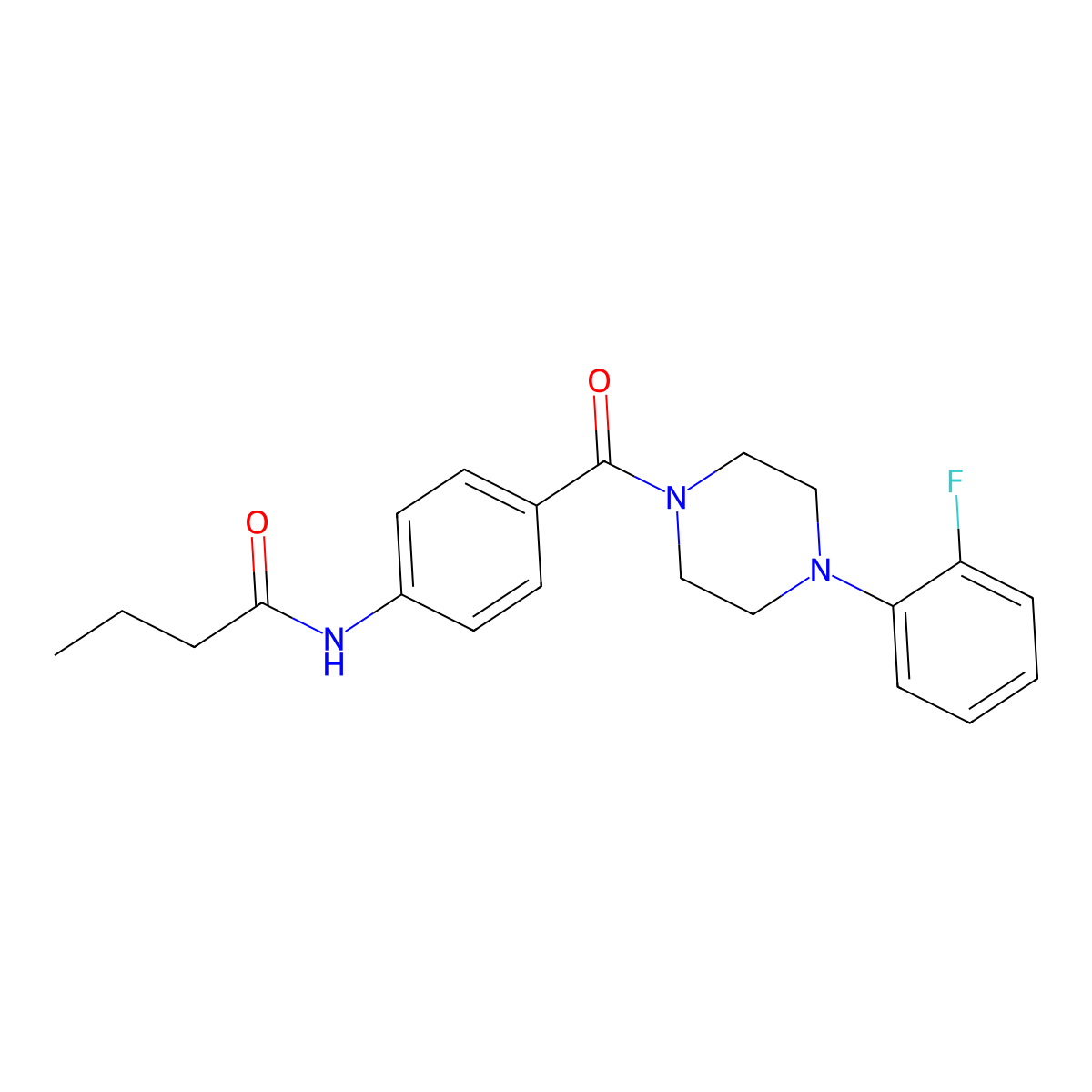 N-[4-[4-(2-fluorophenyl)piperazine-1-carbonyl]phenyl]butanamide molecular structure, CAS 702647-55-0