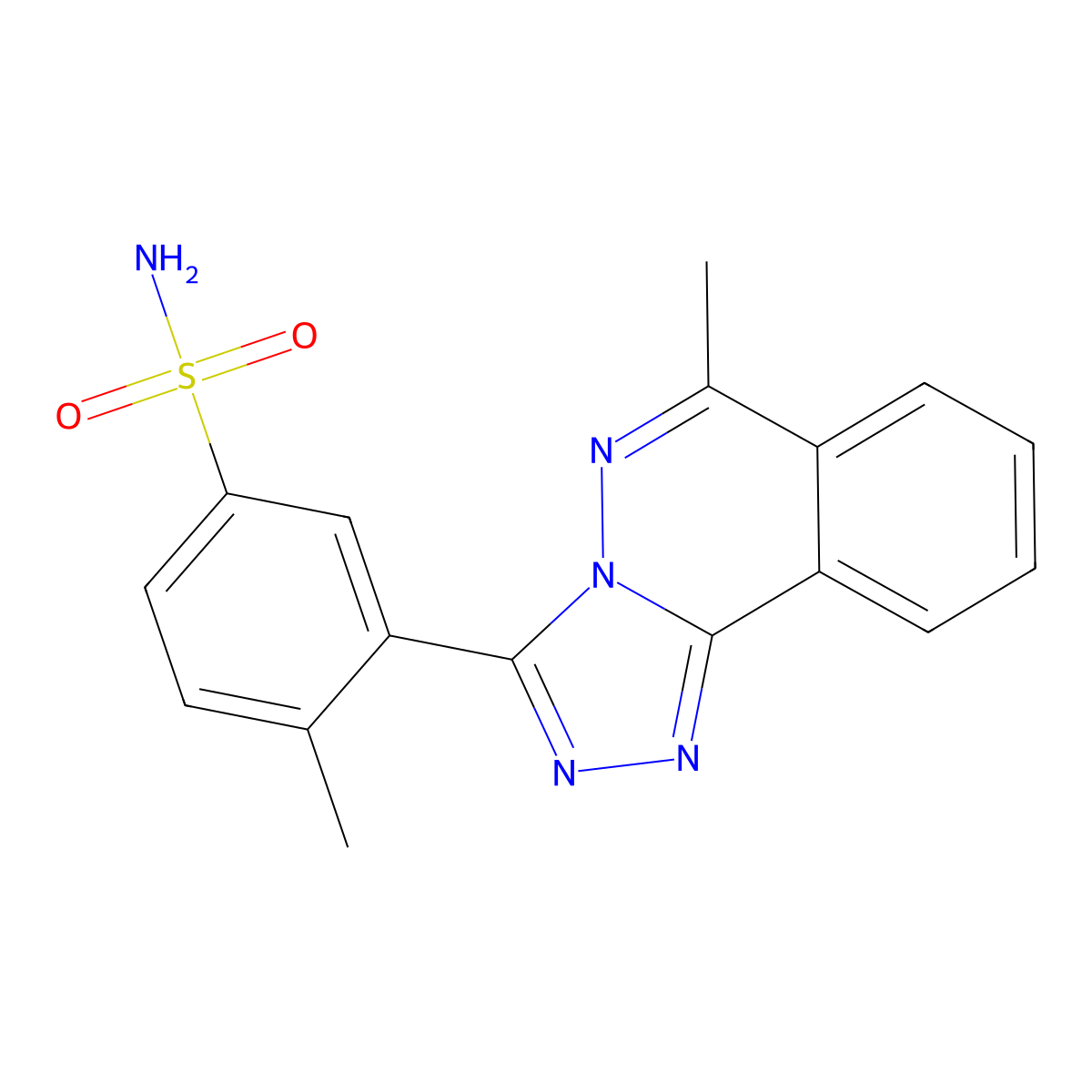 4-Methyl-3-(6-methyl-[1,2,4]triazolo[3,4-a]phthalazin-3-yl)benzenesulfonamide molecular structure, CAS 702647-73-2