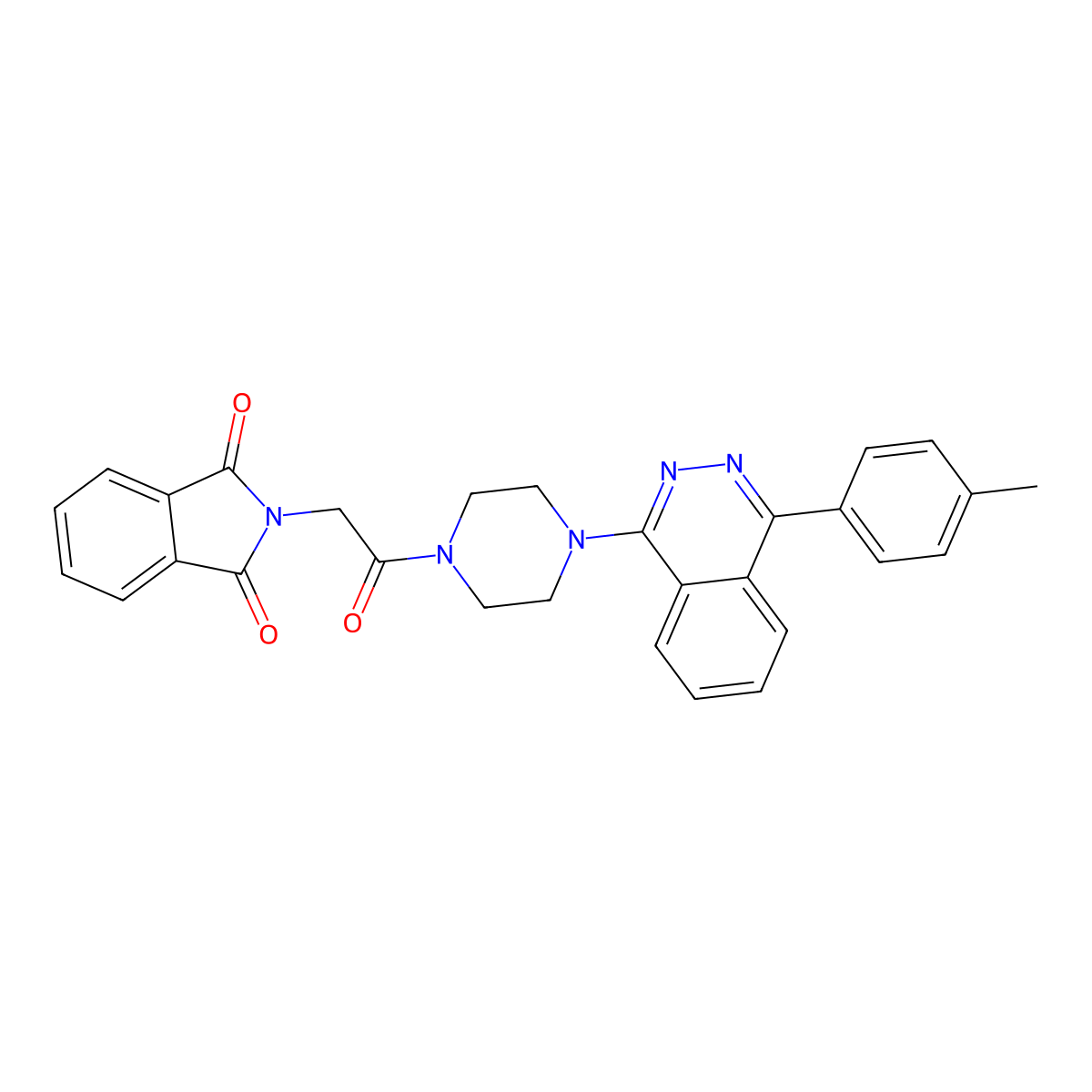 2-[2-[4-[4-(4-Methylphenyl)phthalazin-1-yl]piperazin-1-yl]-2-oxoethyl]isoindole-1,3-dione molecular structure, CAS 702647-76-5