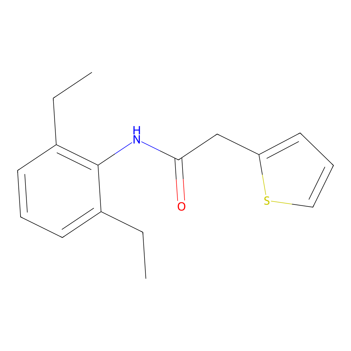 N-(2,6-diethylphenyl)-2-(thiophen-2-yl)acetamide molecular structure, CAS 702648-05-3