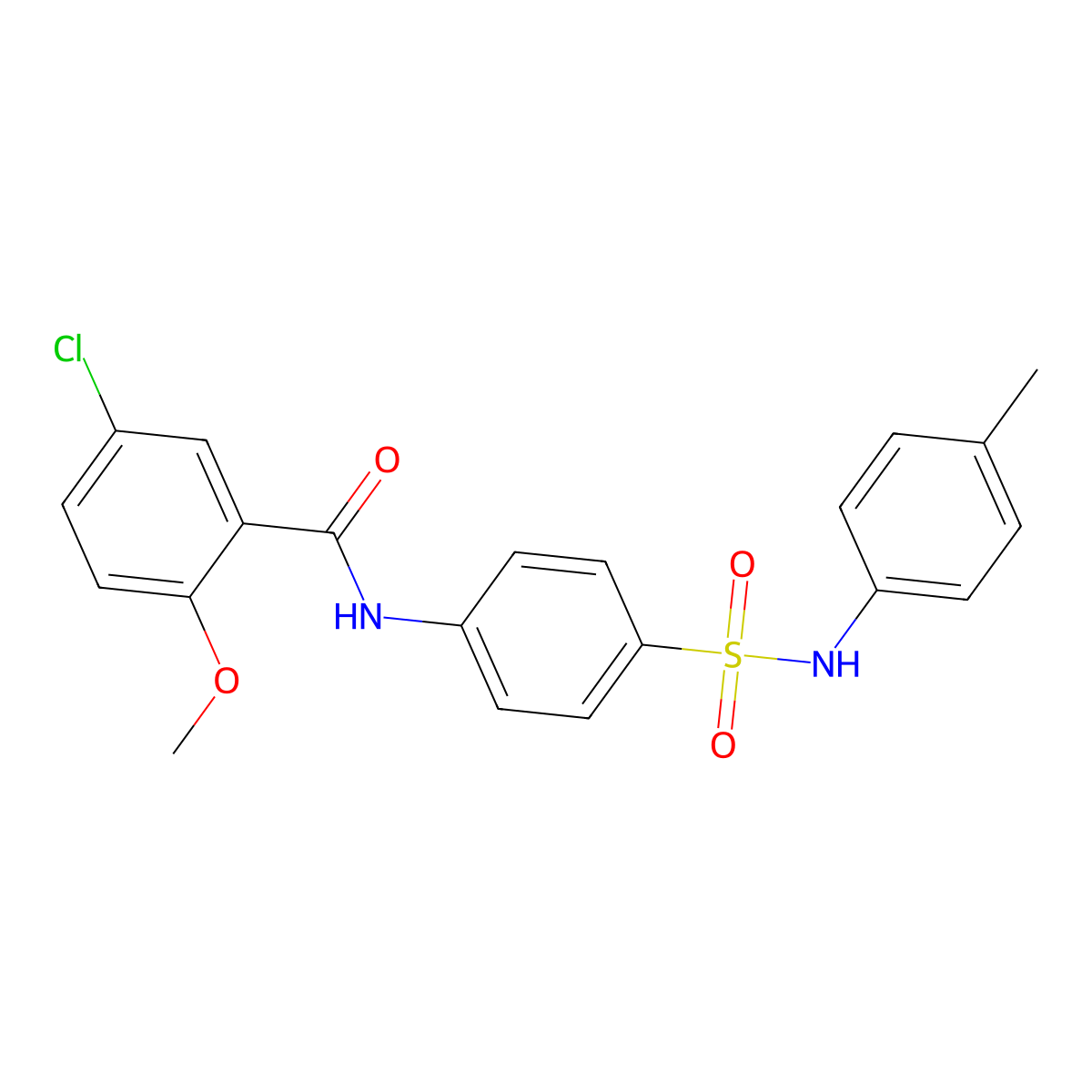 5-chloro-2-methoxy-N-[4-[(4-methylphenyl)sulfamoyl]phenyl]benzamide molecular structure, CAS 702648-16-6