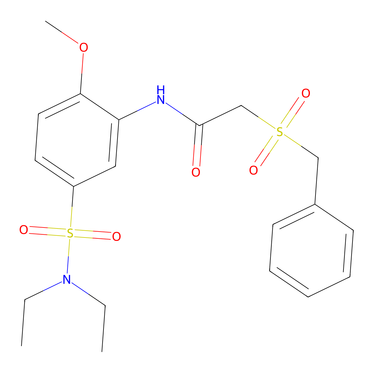 2-benzylsulfonyl-N-[5-(diethylsulfamoyl)-2-methoxyphenyl]acetamide molecular structure, CAS 702648-26-8