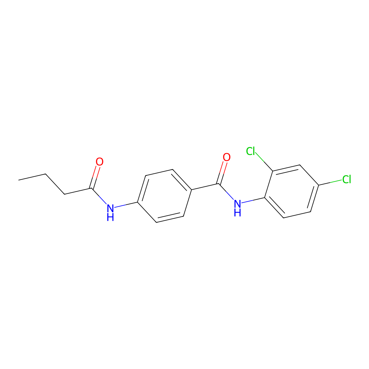 4-(butanoylamino)-N-(2,4-dichlorophenyl)benzamide molecular structure, CAS 702648-29-1