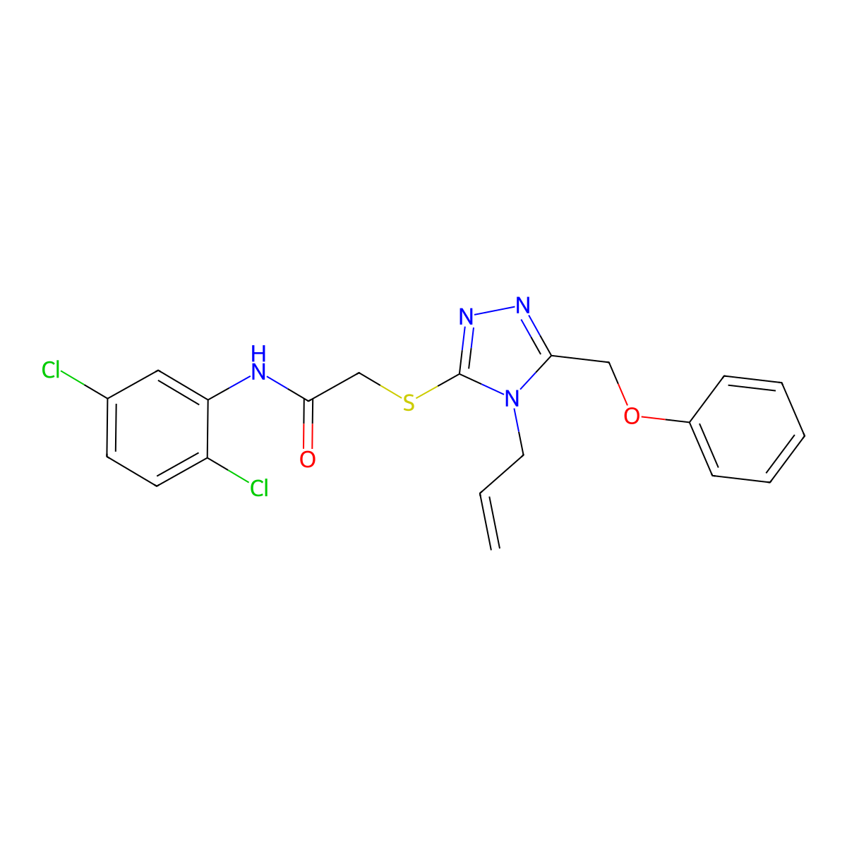 N-(2,5-dichlorophenyl)-2-{[5-(phenoxymethyl)-4-(prop-2-en-1-yl)-4H-1,2,4-triazol-3-yl]sulfanyl}acetamide molecular structure, CAS 702648-34-8