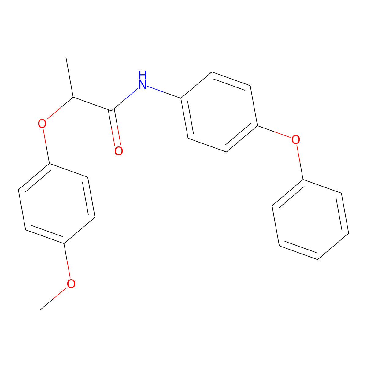 2-(4-methoxyphenoxy)-N-(4-phenoxyphenyl)propanamide molecular structure, CAS 702648-38-2