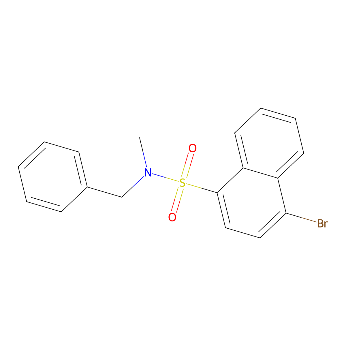 N-benzyl-4-bromo-N-methylnaphthalene-1-sulfonamide molecular structure, CAS 702648-53-1