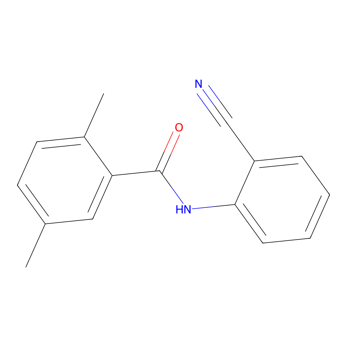 N-(2-cyanophenyl)-2,5-dimethylbenzamide molecular structure, CAS 702648-69-9