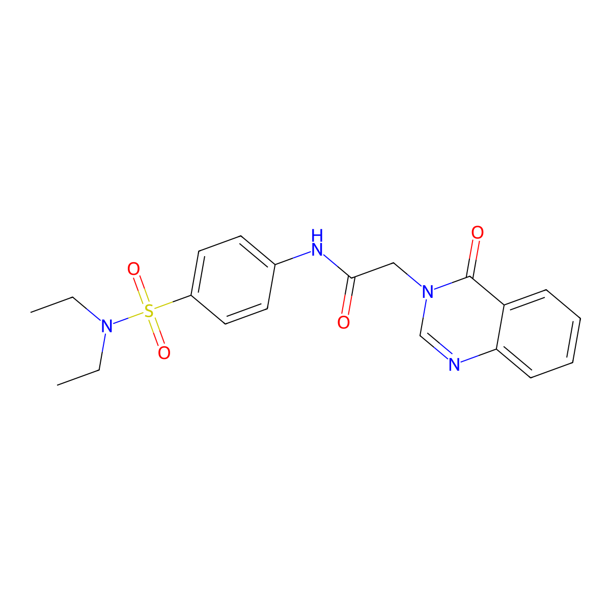 N-{4-[(diethylamino)sulfonyl]phenyl}-2-(4-oxo-3(4H)-quinazolinyl)acetamide molecular structure, CAS 702648-77-9
