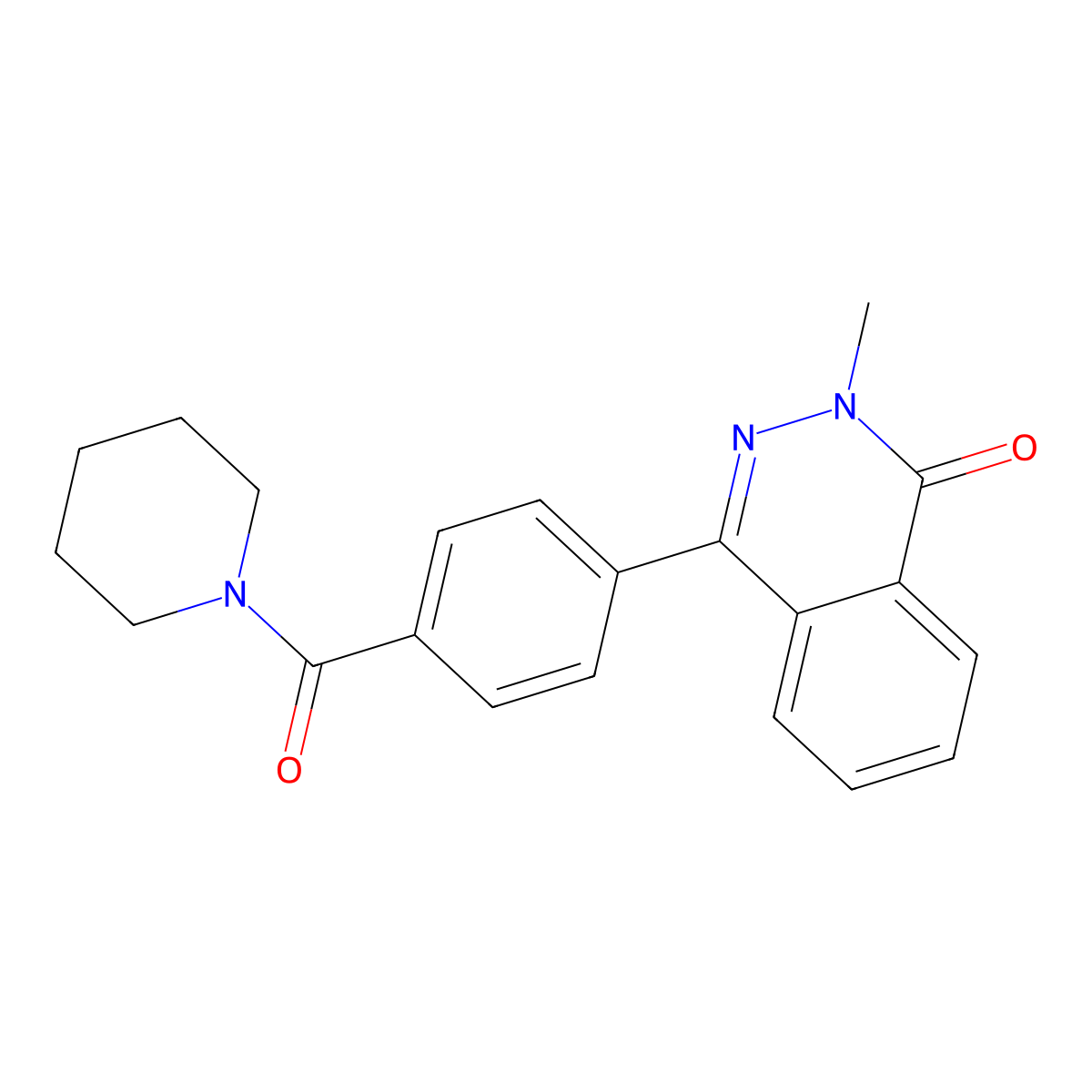 2-Methyl-4-[4-(piperidine-1-carbonyl)phenyl]phthalazin-1-one molecular structure, CAS 702648-87-1