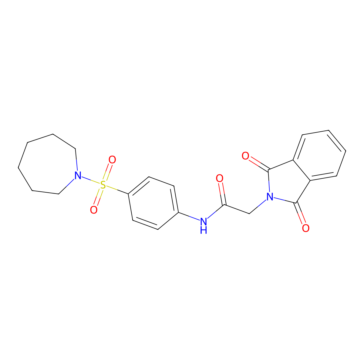 N-[4-(azepan-1-ylsulfonyl)phenyl]-2-(1,3-dioxoisoindol-2-yl)acetamide molecular structure, CAS 702648-96-2