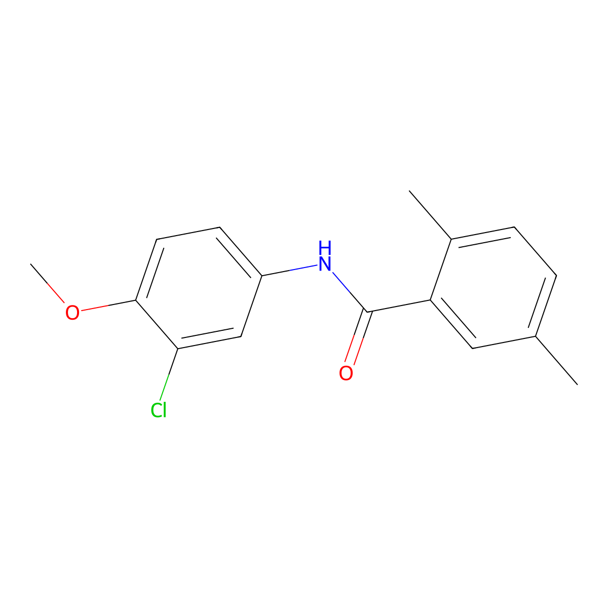 N-(3-chloro-4-methoxyphenyl)-2,5-dimethylbenzamide molecular structure, CAS 702649-04-5