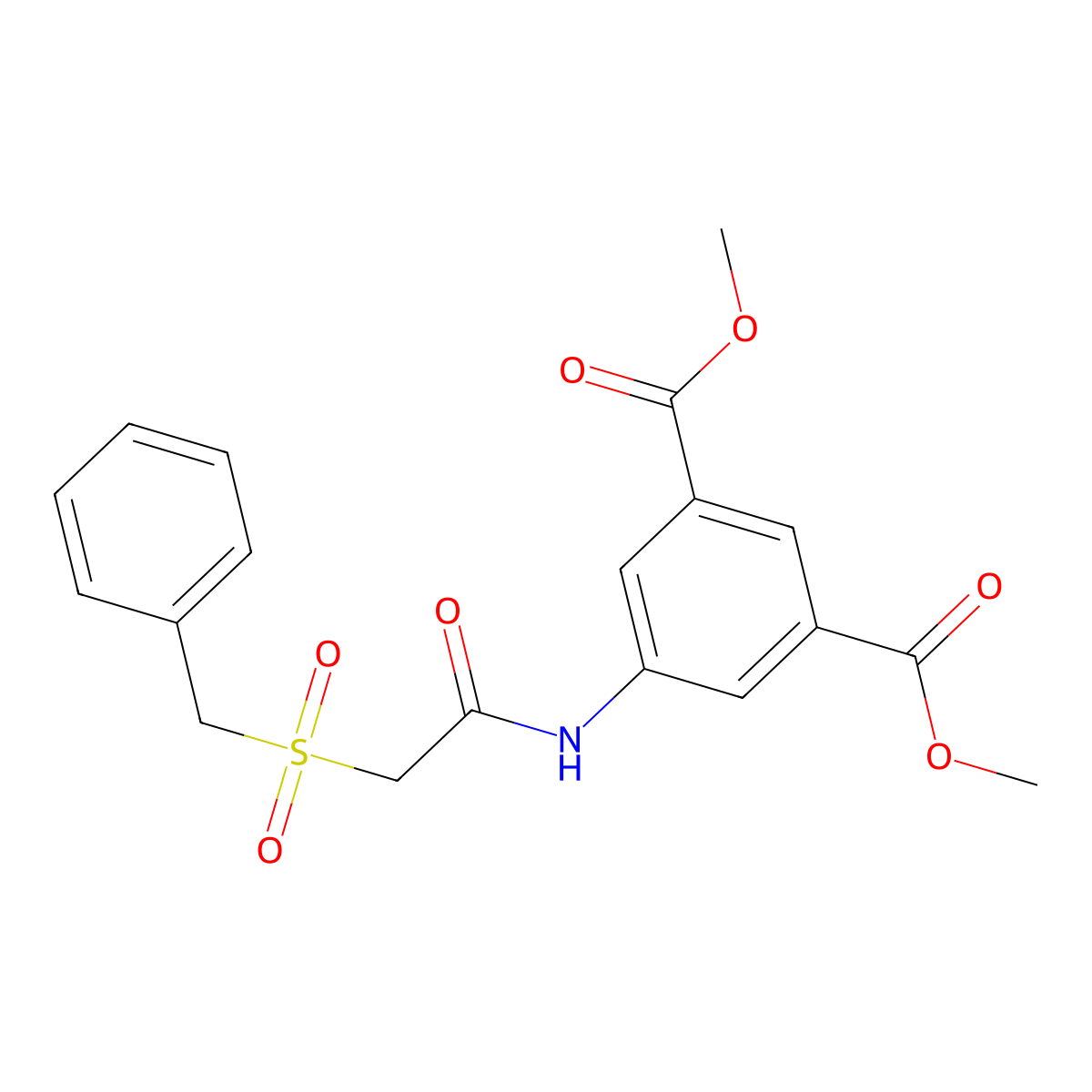 Dimethyl 5-{[(benzylsulfonyl)acetyl]amino}benzene-1,3-dicarboxylate molecular structure, CAS 702649-22-7