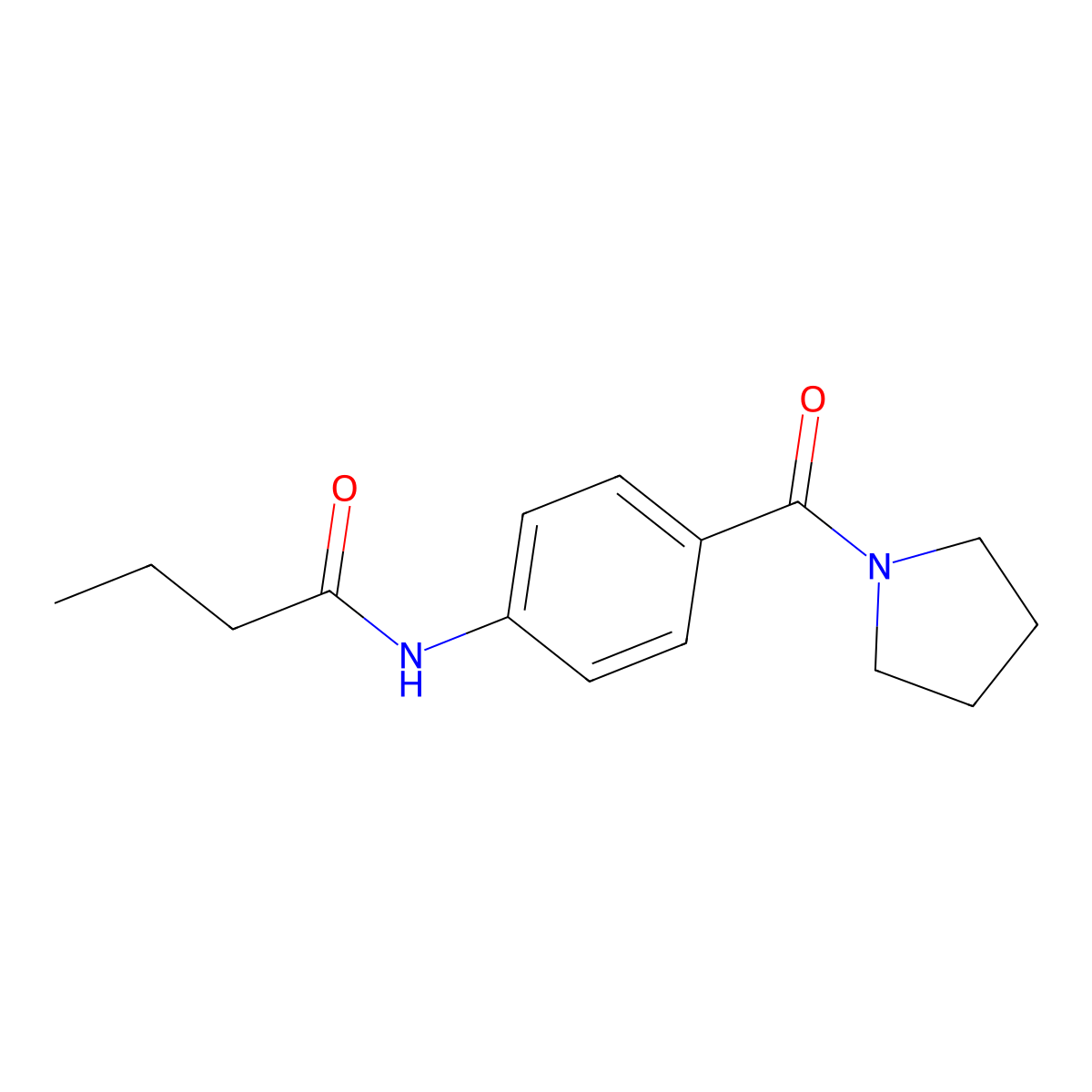 N-[4-(pyrrolidine-1-carbonyl)phenyl]butanamide molecular structure, CAS 702649-41-0