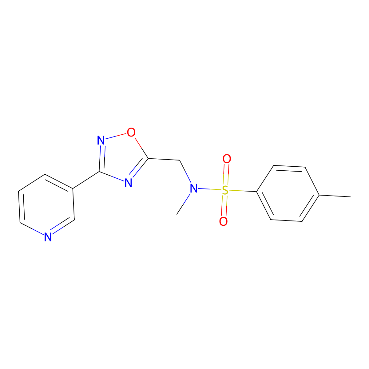 N,4-dimethyl-N-[(3-pyridin-3-yl-1,2,4-oxadiazol-5-yl)methyl]benzenesulfonamide molecular structure, CAS 702649-60-3