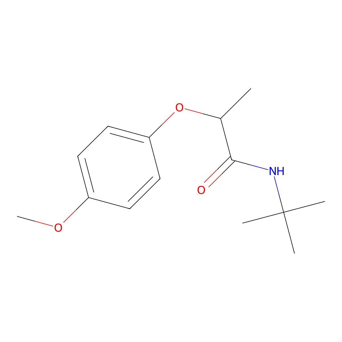 N-tert-butyl-2-(4-methoxyphenoxy)propanamide molecular structure, CAS 702649-69-2