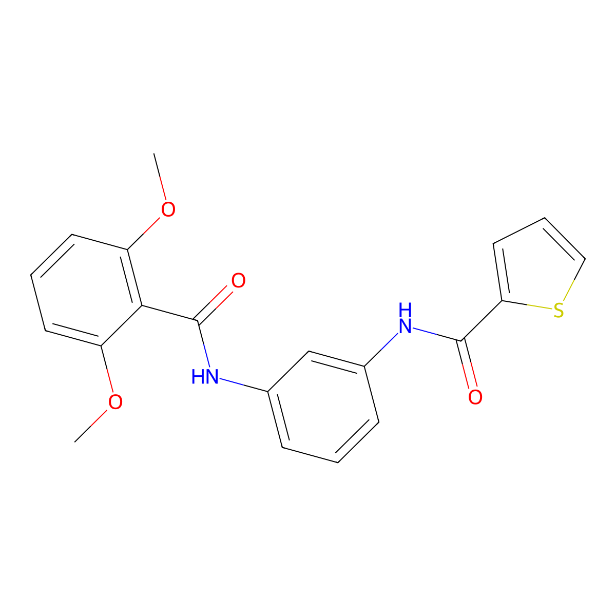 N-[3-[(2,6-dimethoxybenzoyl)amino]phenyl]thiophene-2-carboxamide molecular structure, CAS 702649-76-1