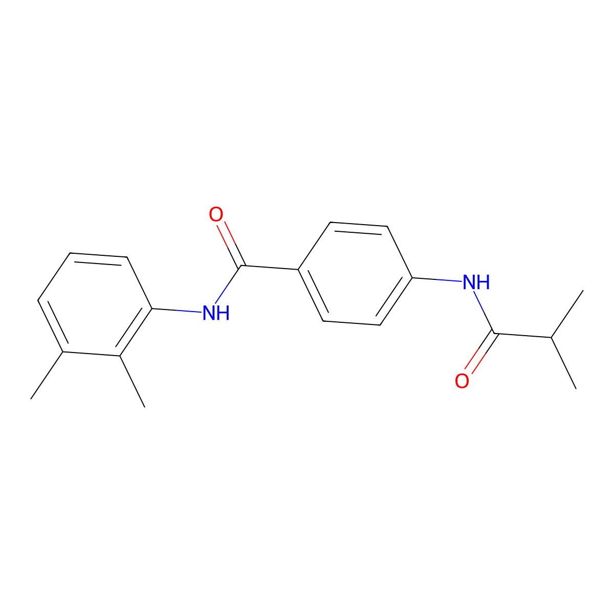 N-(2,3-dimethylphenyl)-4-(2-methylpropanoylamino)benzamide molecular structure, CAS 702649-79-4