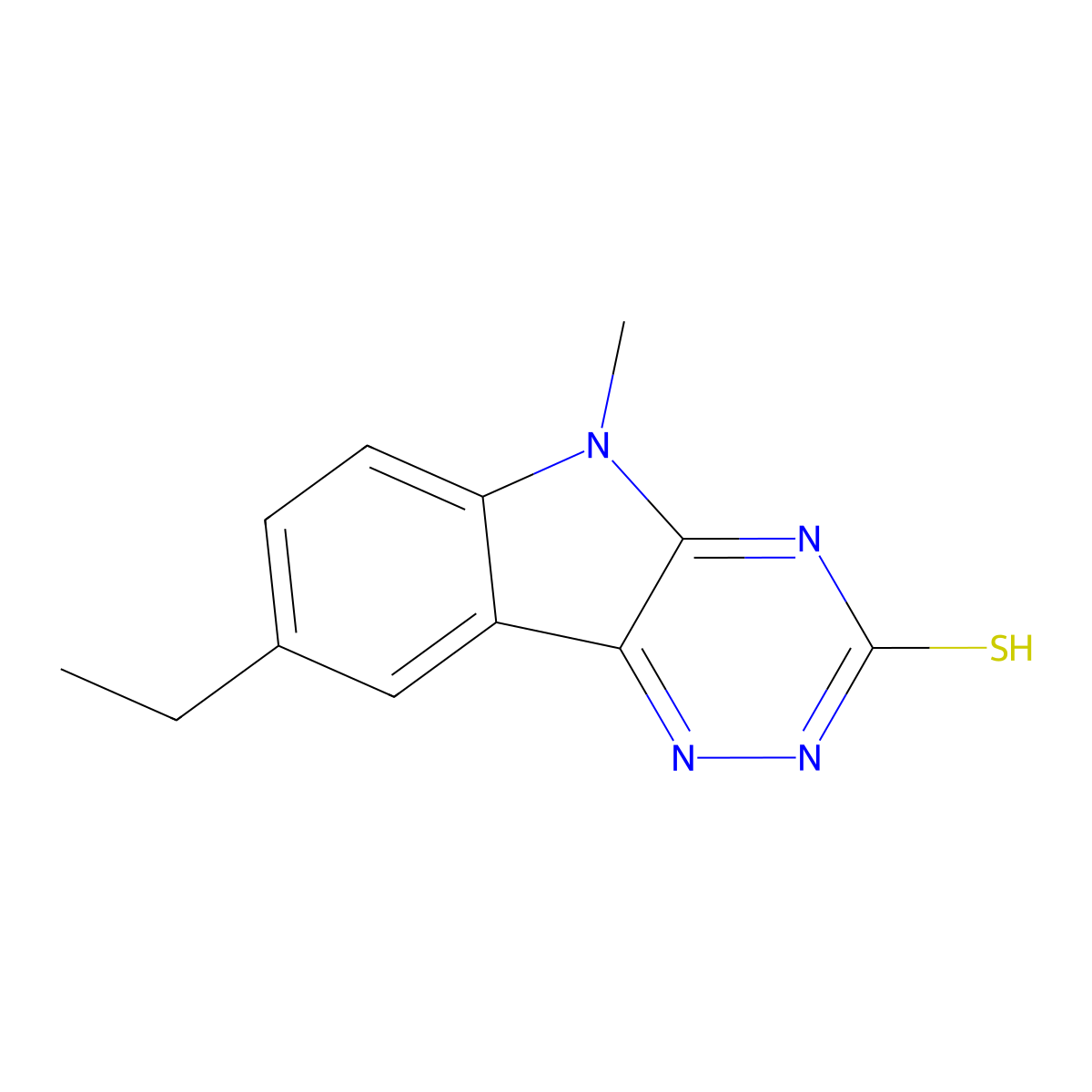 8-ethyl-5-methyl-5H-[1,2,4]triazino[5,6-b]indole-3-thiol molecular structure, CAS 702649-94-3