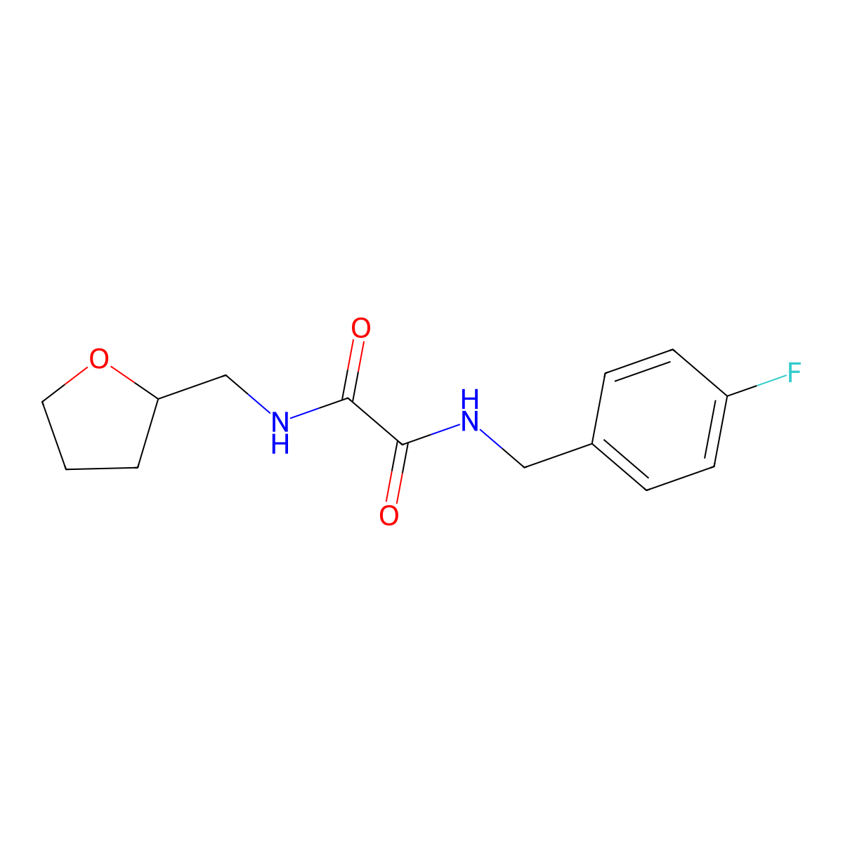 N1-(4-fluorobenzyl)-N2-((tetrahydrofuran-2-yl)methyl)oxalamide molecular structure, CAS 702650-05-3