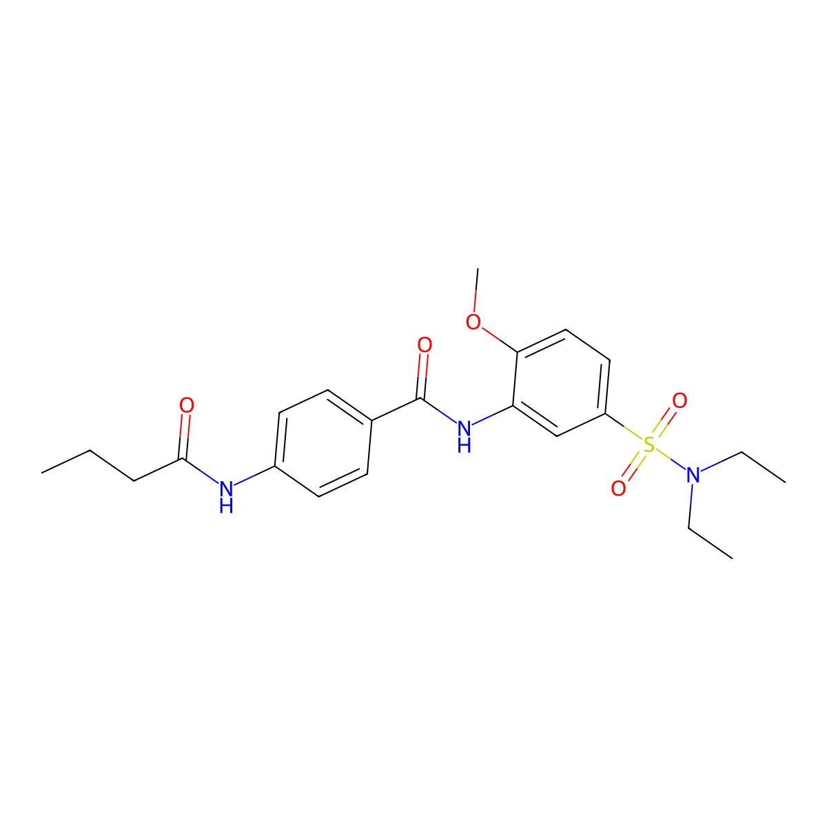 4-(butanoylamino)-N-[5-(diethylsulfamoyl)-2-methoxyphenyl]benzamide molecular structure, CAS 702650-07-5
