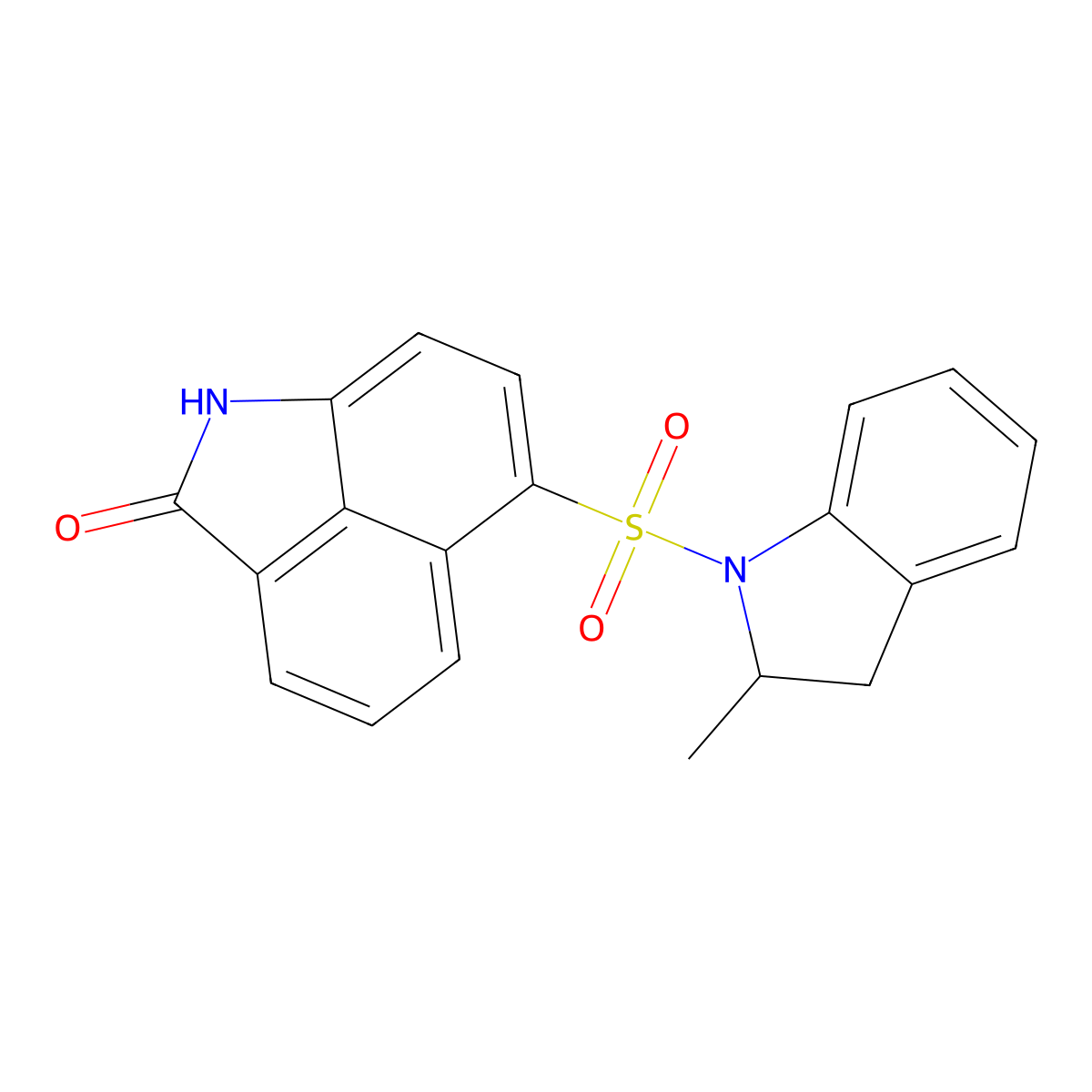 6-[(2-methyl-2,3-dihydro-1H-indol-1-yl)sulfonyl]benzo[cd]indol-2(1H)-one molecular structure, CAS 702650-17-7