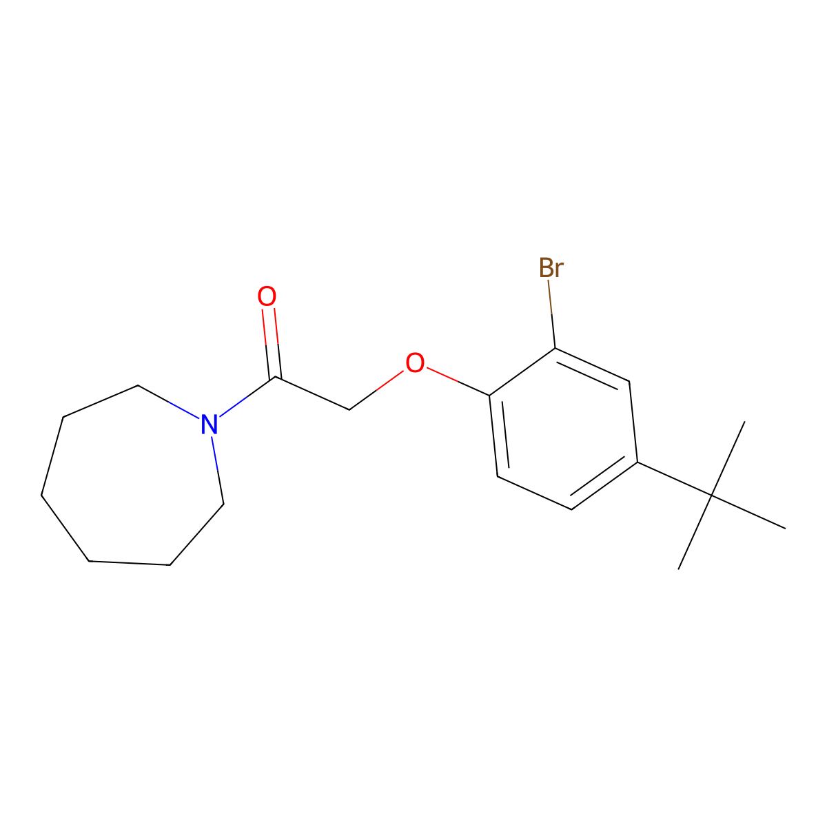 1-(Azepan-1-yl)-2-(2-bromo-4-tert-butylphenoxy)ethanone molecular structure, CAS 702650-22-4