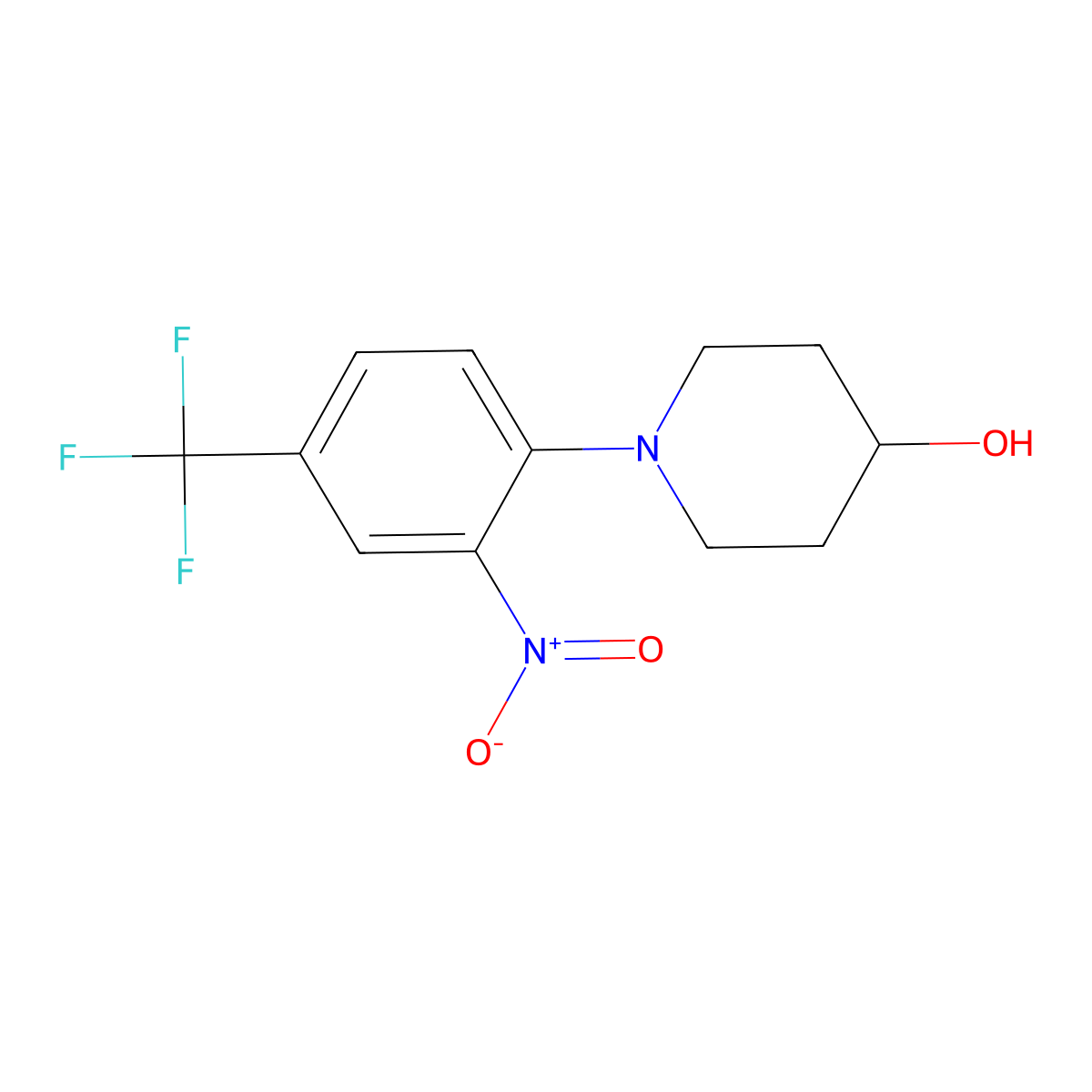 1-[2-Nitro-4-(trifluoromethyl)phenyl]piperidin-4-ol molecular structure, CAS 702650-29-1
