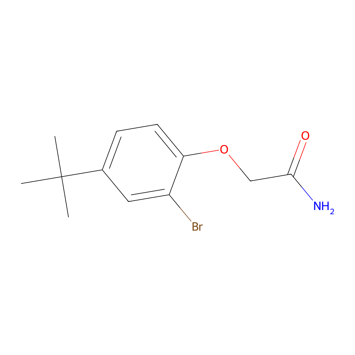 2-(2-Bromo-4-tert-butylphenoxy)acetamide molecular structure, CAS 702650-40-6