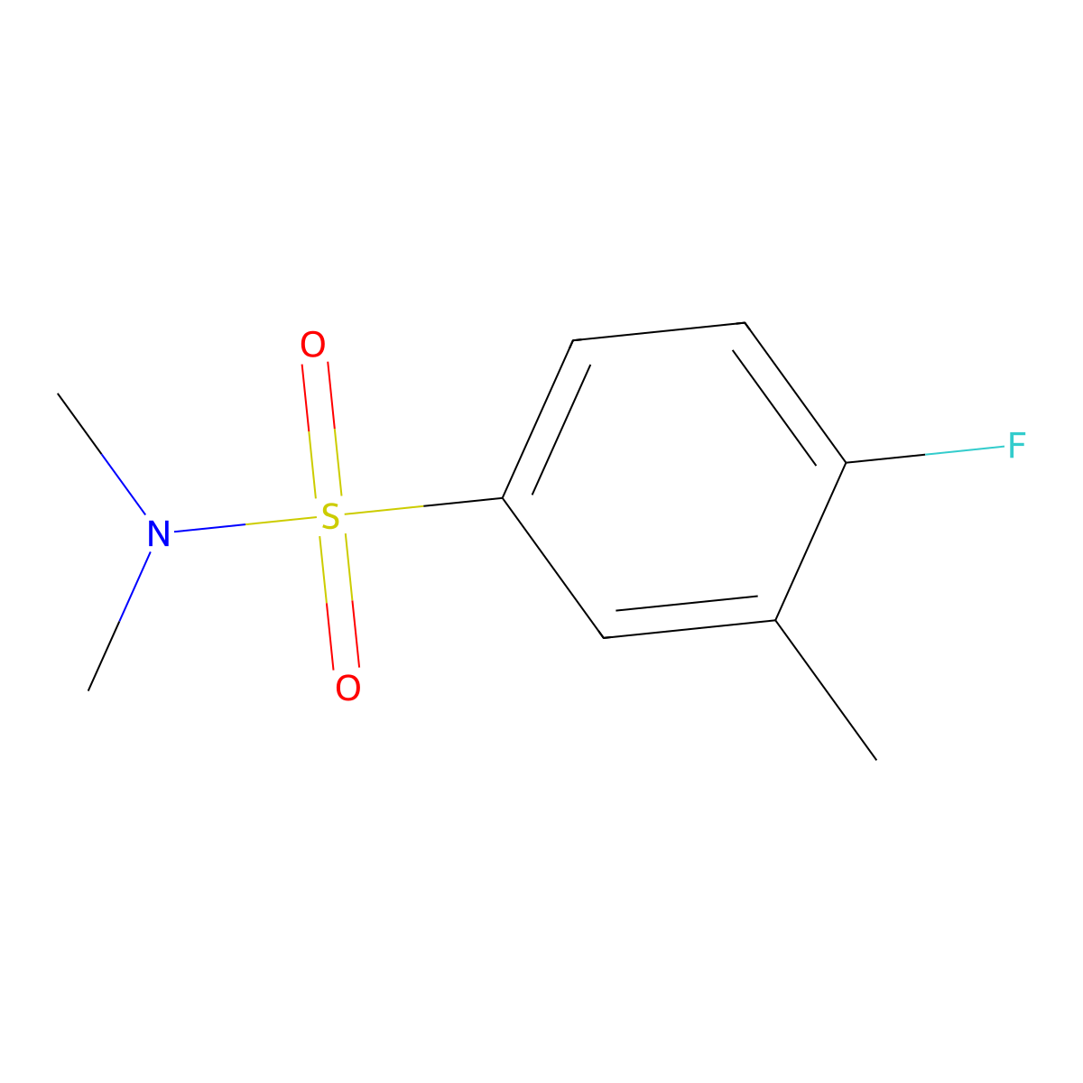 4-fluoro-N,N,3-trimethylbenzene-1-sulfonamide molecular structure, CAS 702650-42-8