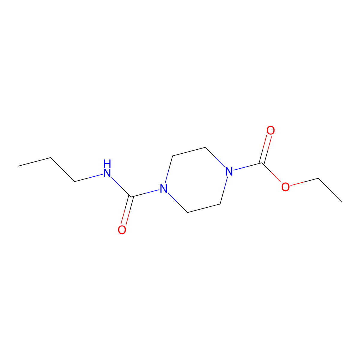 ethyl 4-(N-propylcarbamoyl)piperazinecarboxylate molecular structure, CAS 702650-63-3
