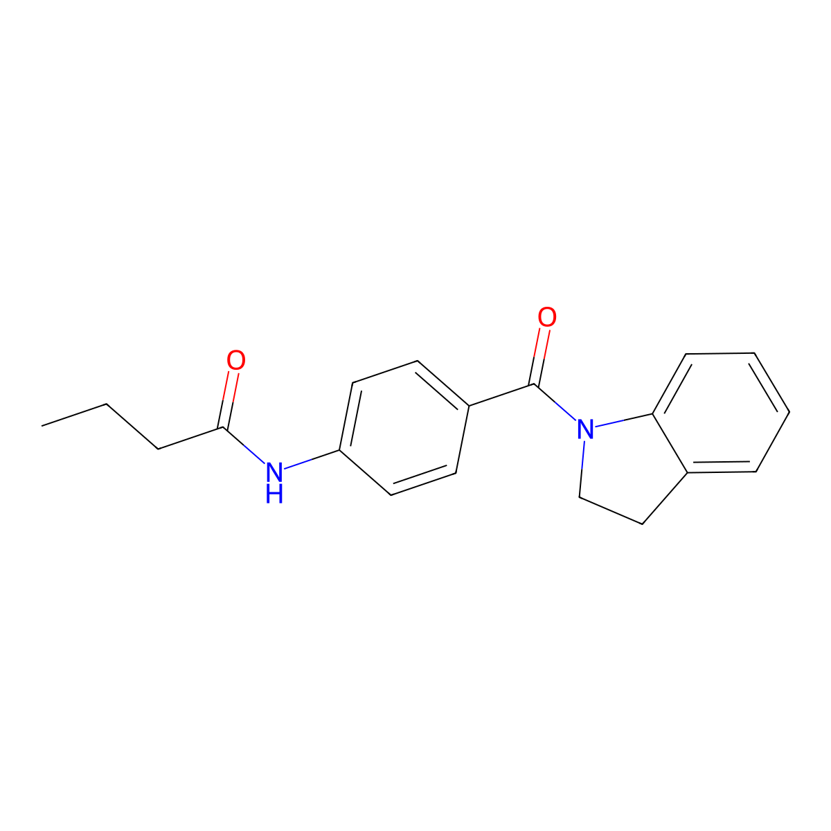 N-[4-(2,3-dihydroindole-1-carbonyl)phenyl]butanamide molecular structure, CAS 702650-66-6