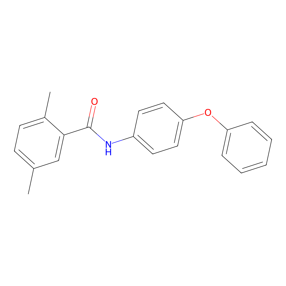 2,5-dimethyl-N-(4-phenoxyphenyl)benzamide molecular structure, CAS 702650-72-4