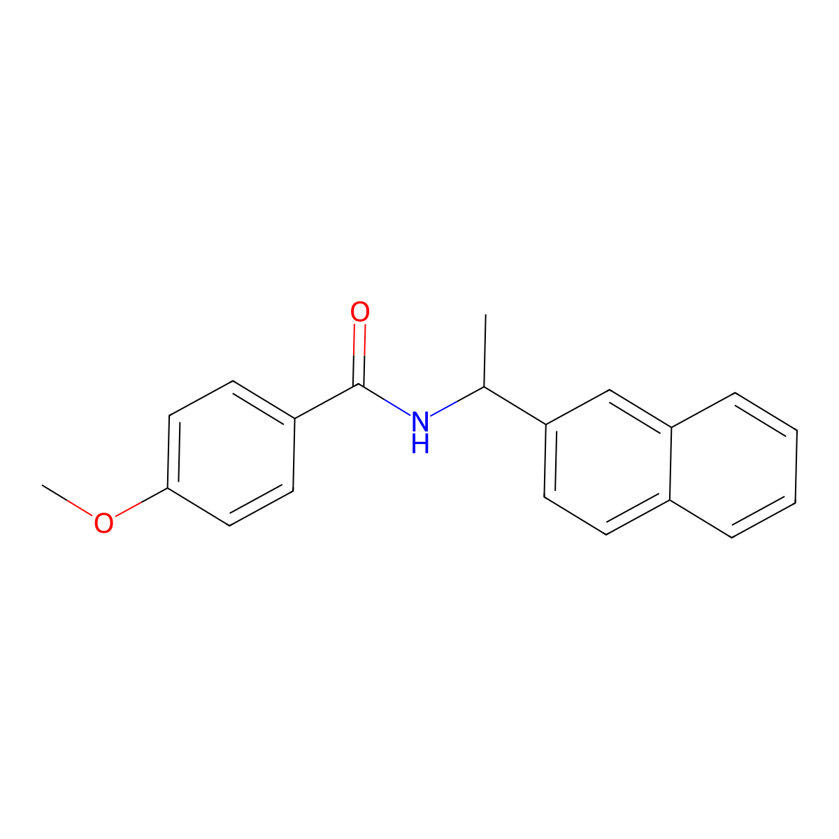 4-methoxy-N-(1-naphthalen-2-ylethyl)benzamide molecular structure, CAS 702650-73-5