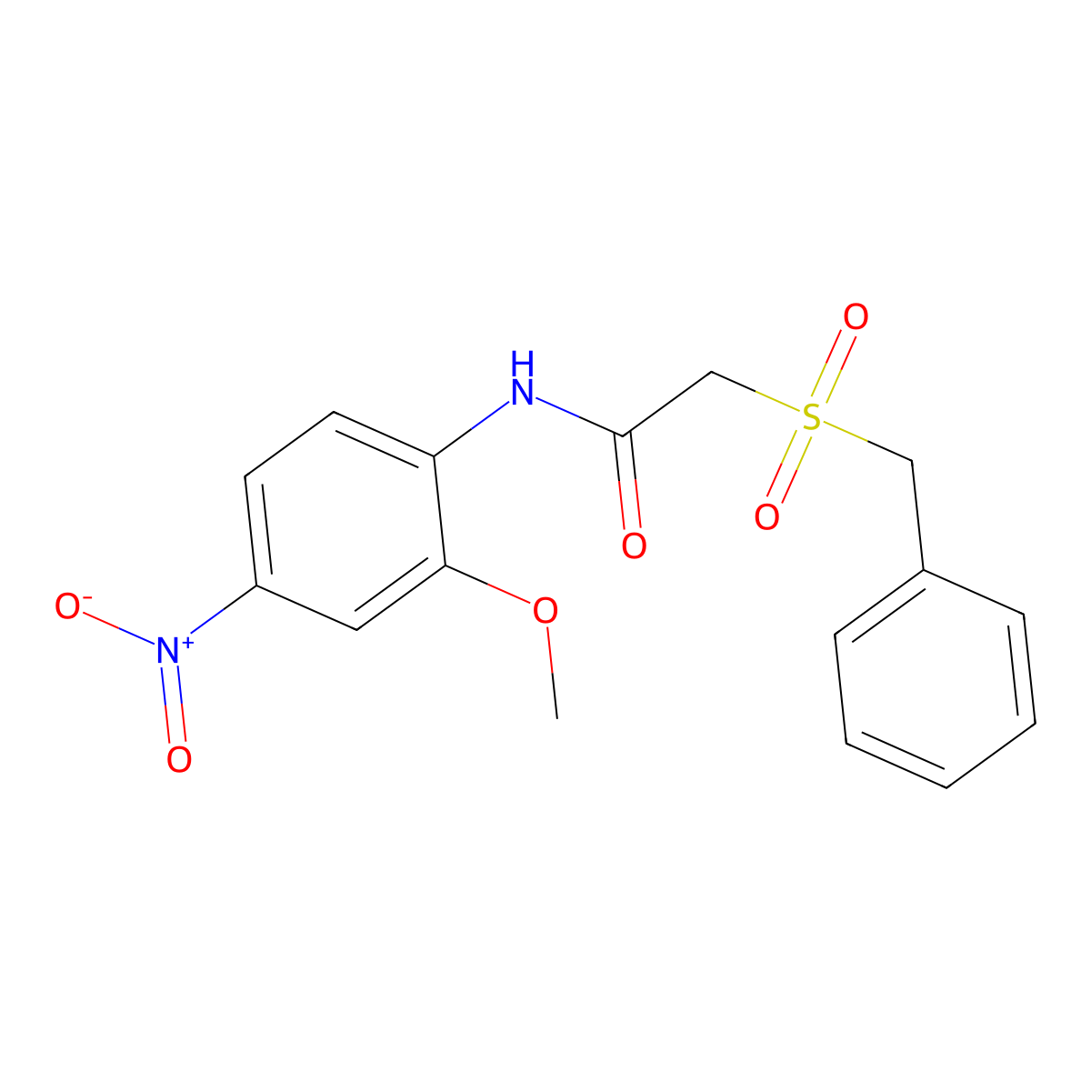 2-benzylsulfonyl-N-(2-methoxy-4-nitrophenyl)acetamide molecular structure, CAS 702650-77-9