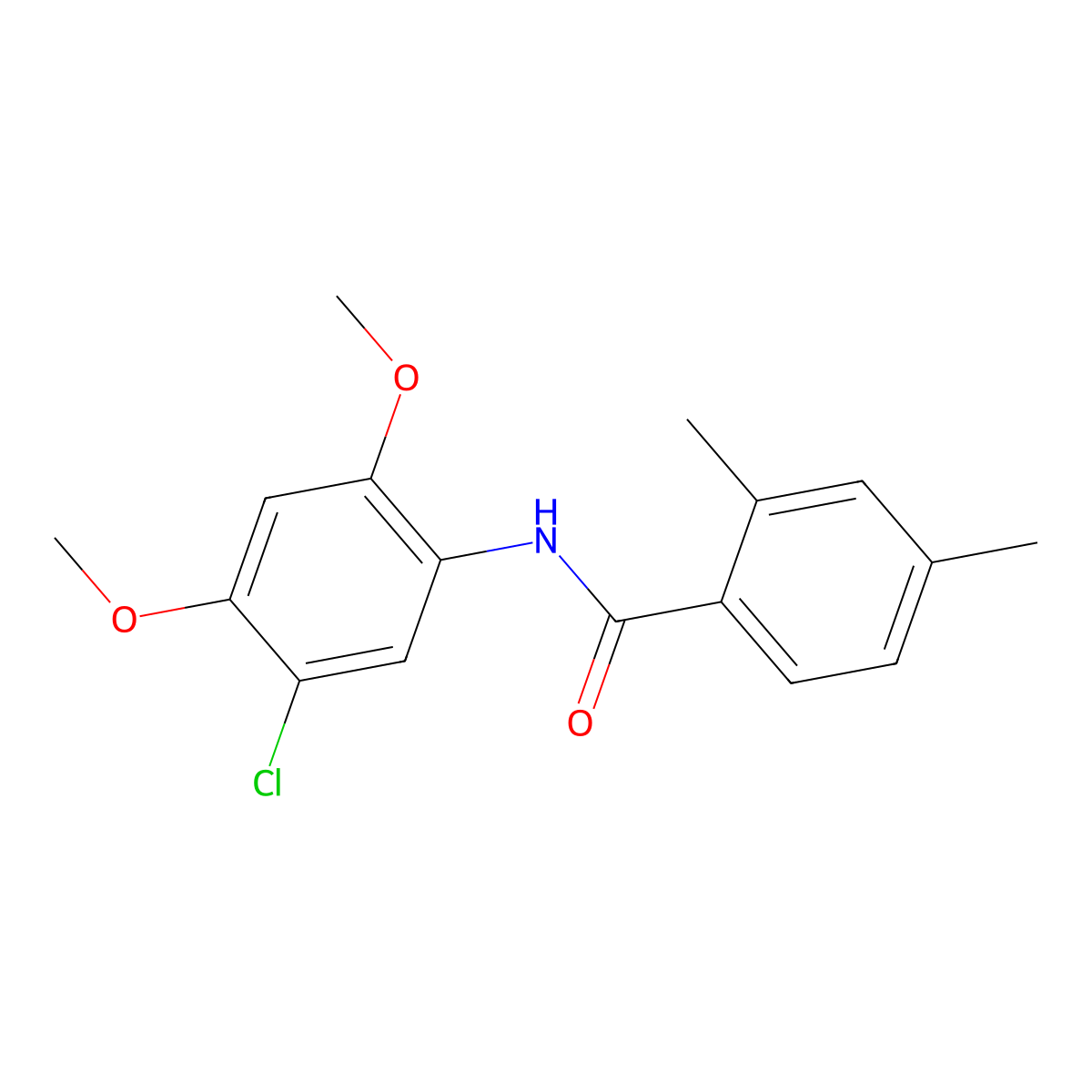 N-(5-chloro-2,4-dimethoxyphenyl)-2,4-dimethylbenzamide molecular structure, CAS 702650-97-3
