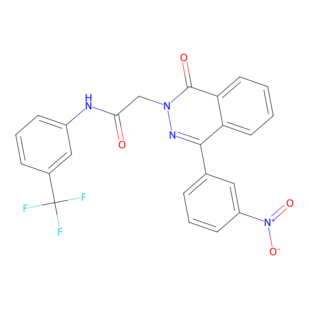 2-[4-(3-nitrophenyl)-1-oxophthalazin-2-yl]-N-[3-(trifluoromethyl)phenyl]acetamide molecular structure, CAS 702651-00-1